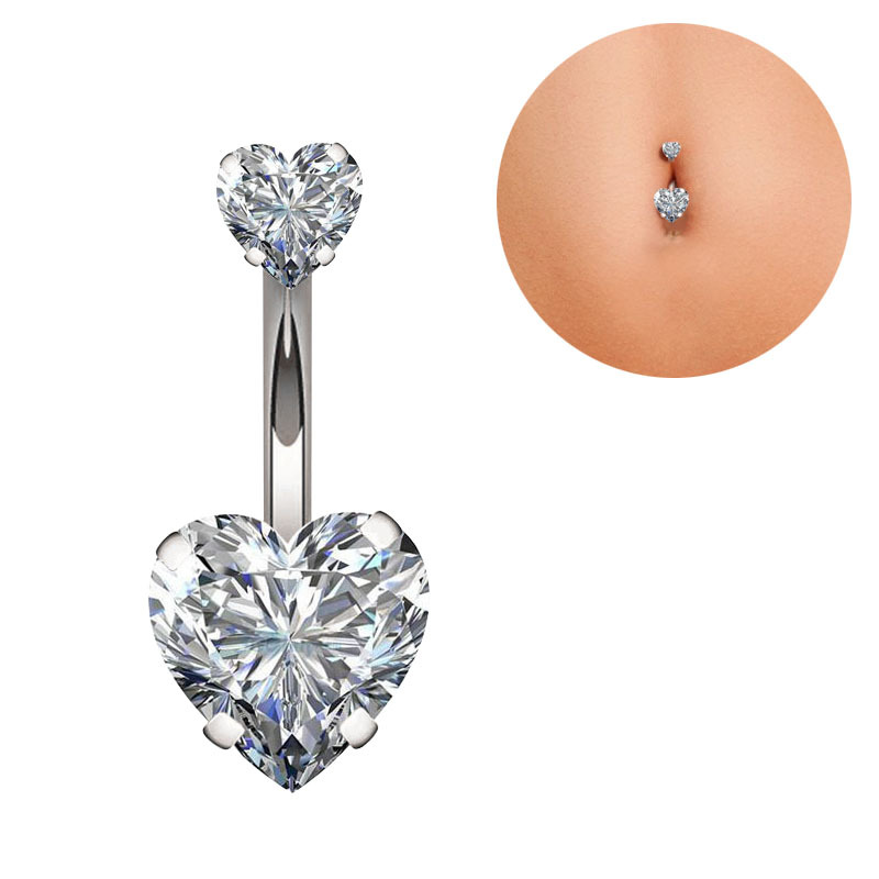 Navel Belly Button Ring Body Piercing Heart - 2