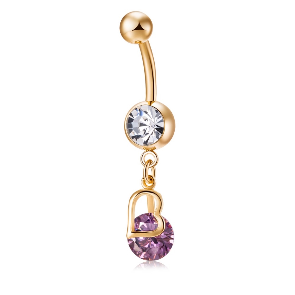 Gold Plated Navel Belly Button Ring Body Piercing Jewelry
