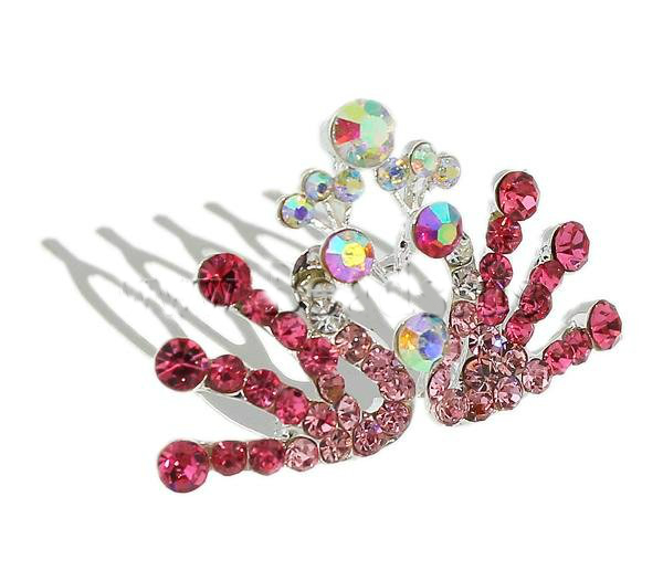 Hair Combs, crown shape, shining design - 2