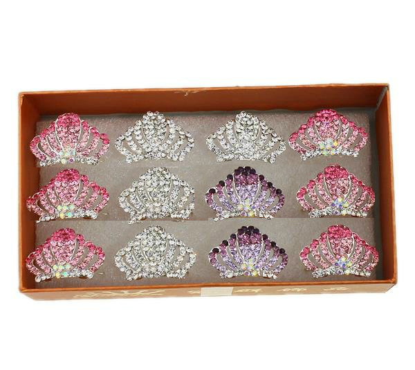 Hair Combs, crown shape, shining design - 3