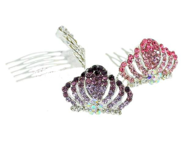 Hair Combs, crown shape, shining design - 2