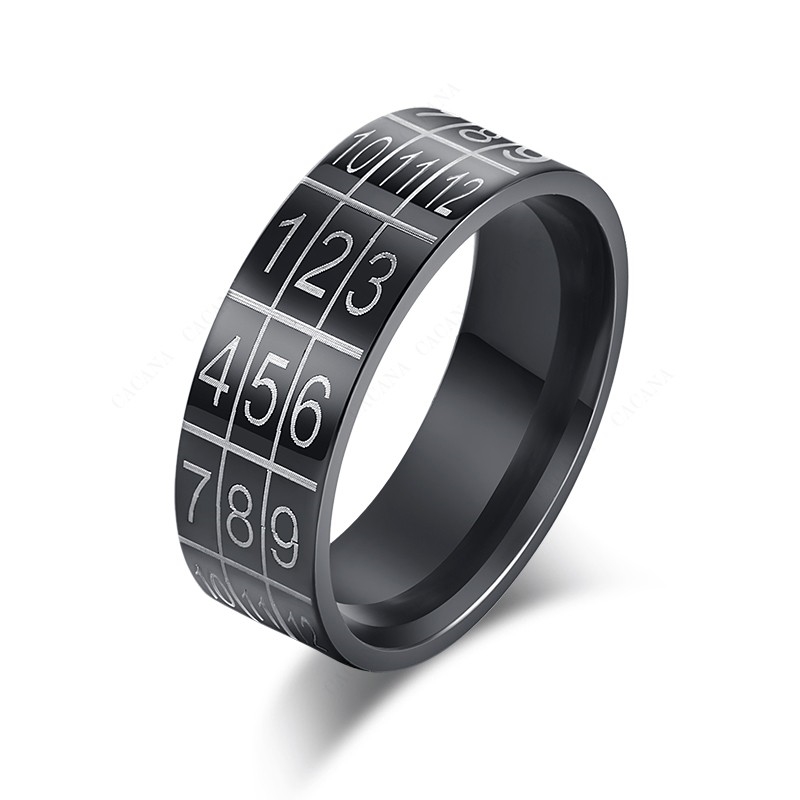 Rostfritt stål ring  SVART