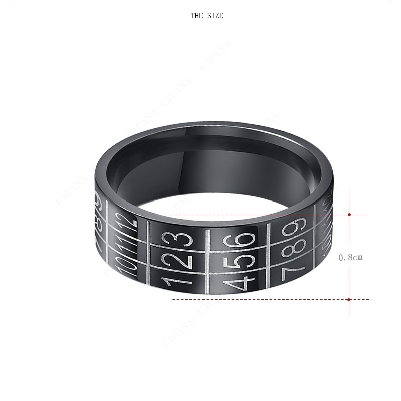 Rostfritt stål ring  SVART - 2