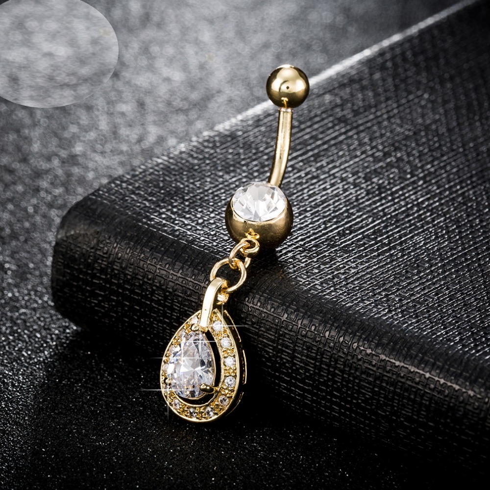 Gold Plated Navel Belly Button Ring Body Piercing Jewelry - 3