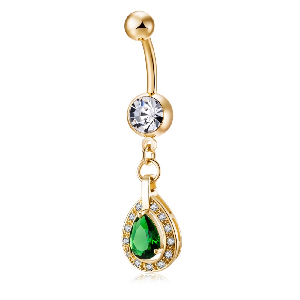 Gold Plated Navel Belly Button Ring Body Piercing Jewelry