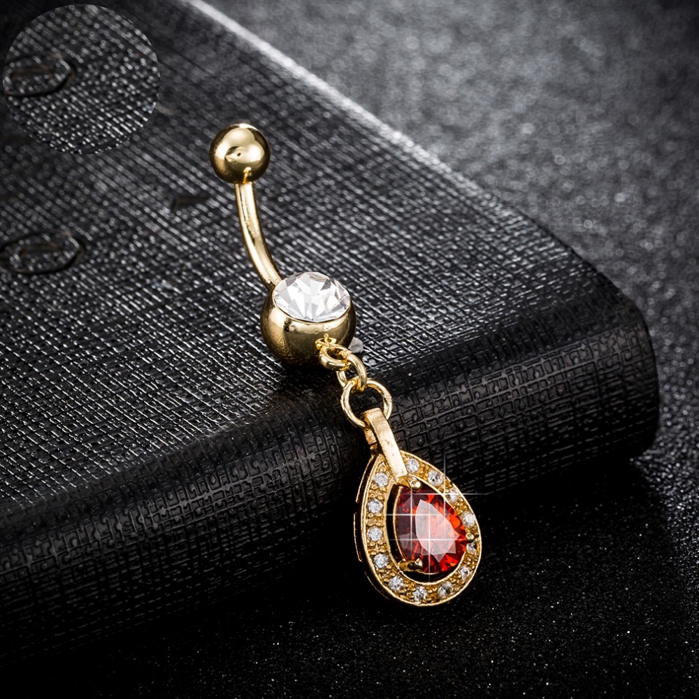 Gold Plated Navel Belly Button Ring Body Piercing Jewelry - 4