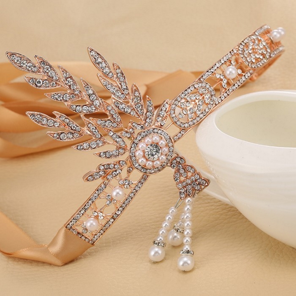 Great Gatsby 1920s Hair Band Vintage wedding bridal hair crown tiara headband - 13