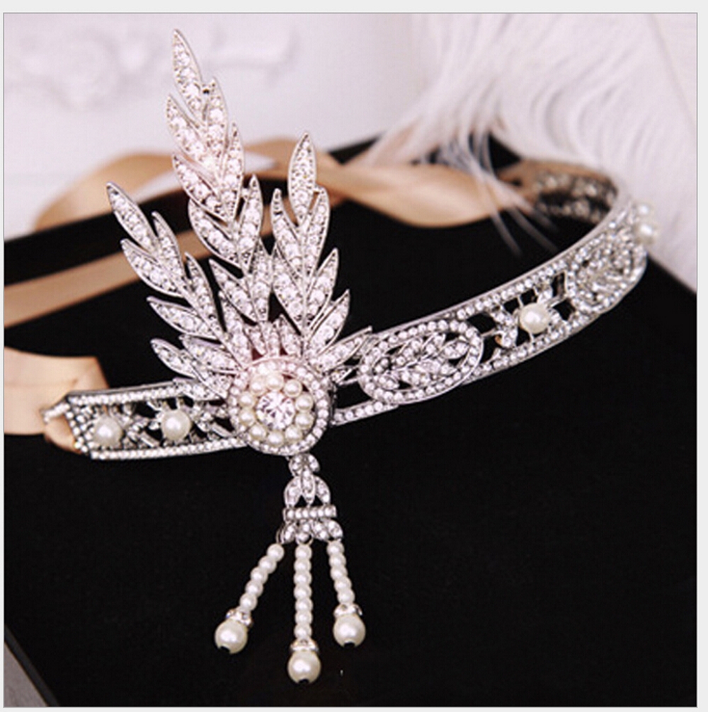 Great Gatsby 1920s Hair Band Vintage wedding bridal hair crown tiara headband - 11