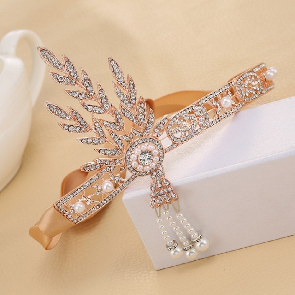 Great Gatsby 1920s Hair Band Vintage wedding bridal hair crown tiara headband - 12