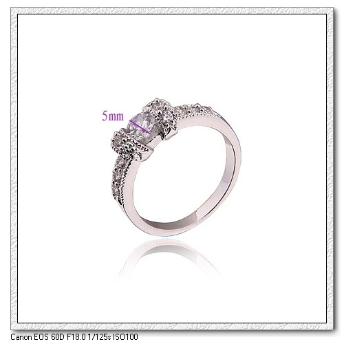 18K Vitguld Guldfyllda Filled gulddoublé CZ Ring - 2