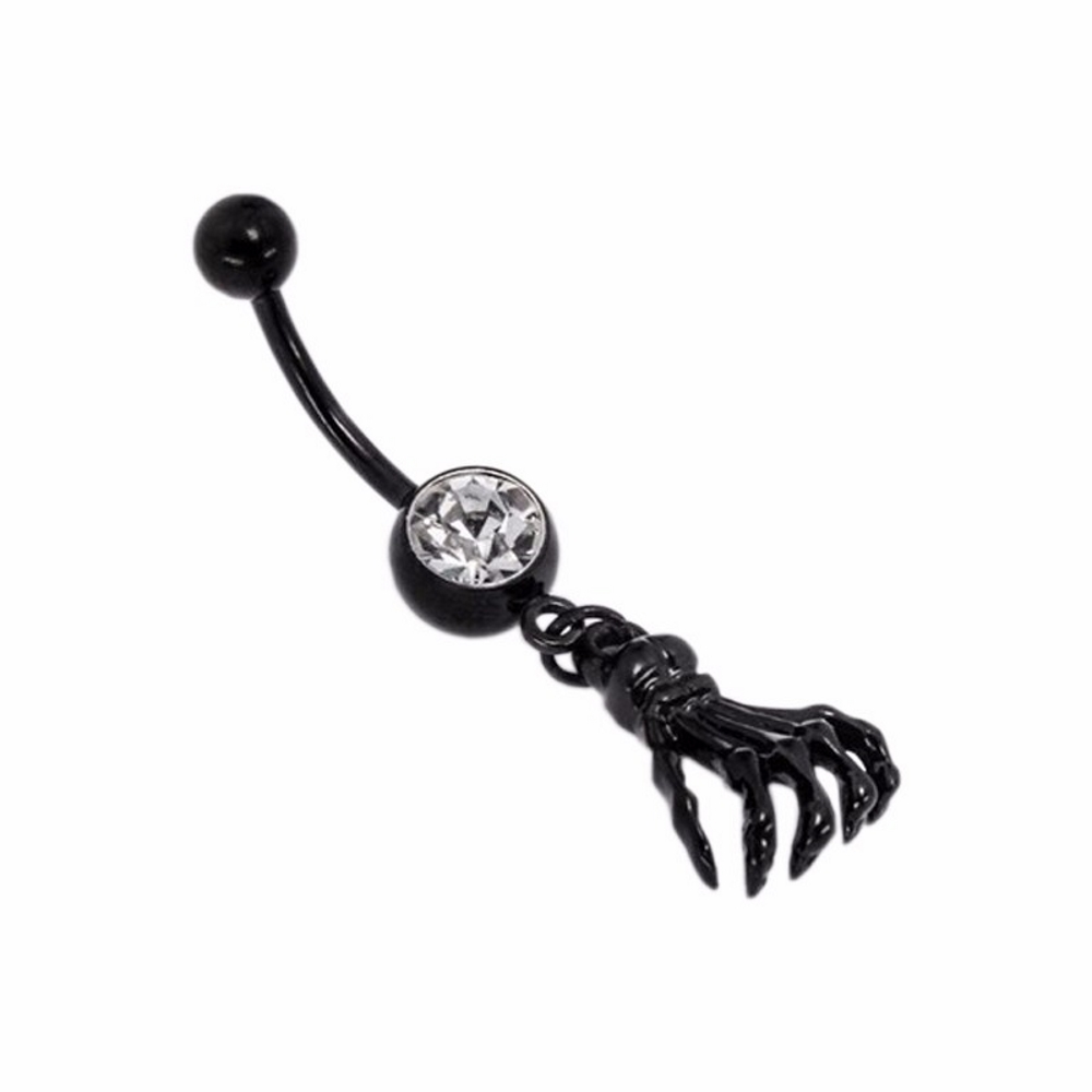Navel Unique Black Hand Bone