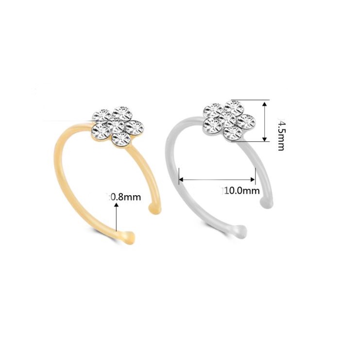 925 Sterling silver gold nose pin bone stud nose piercing
