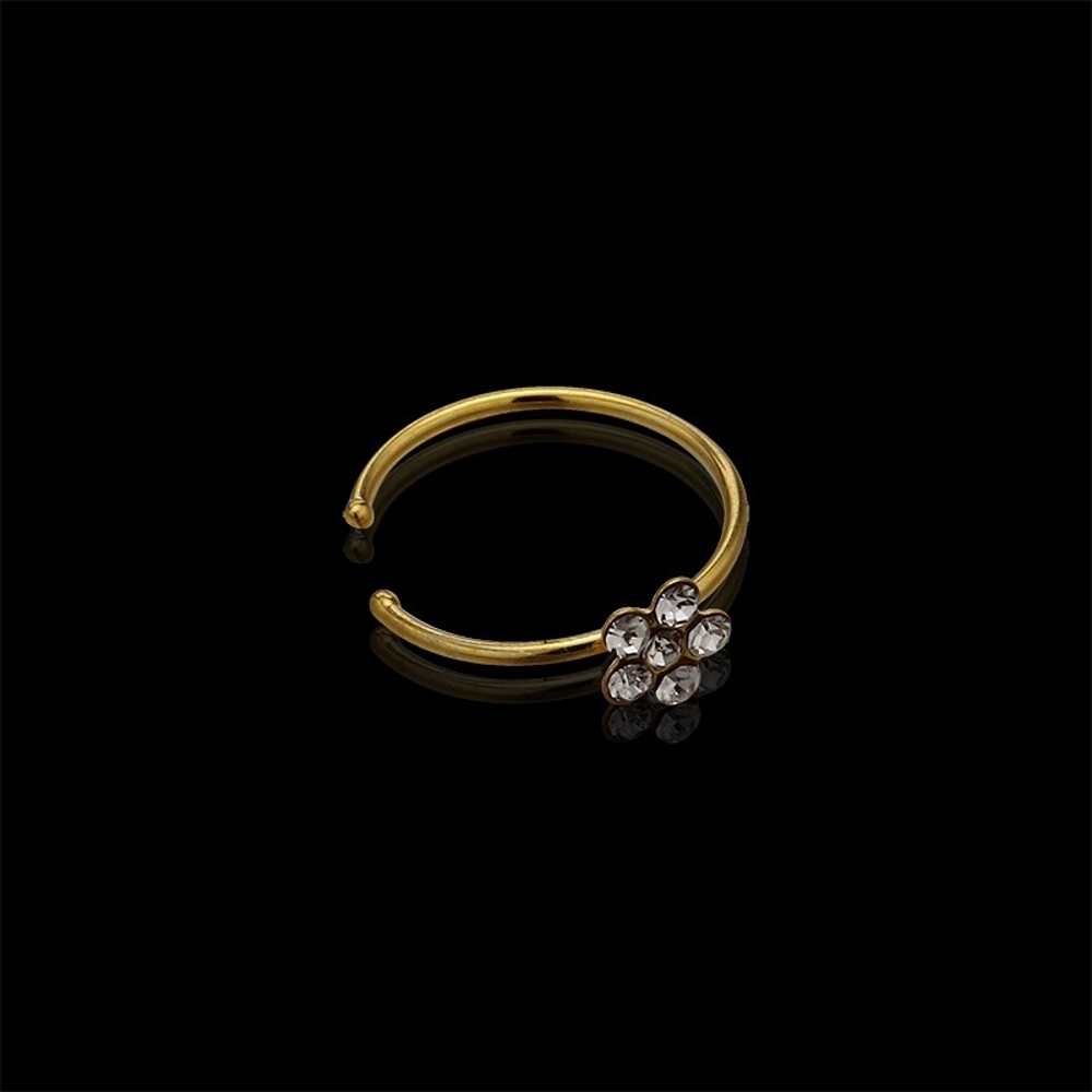 925 Sterling silver gold nose pin bone stud nose piercing - 3