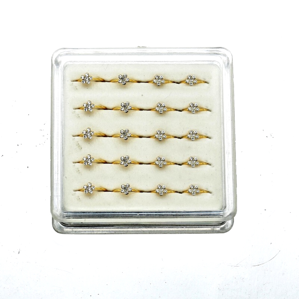 925 Sterling silver gold nose pin bone stud nose piercing - 5