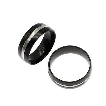 Rostfritt stål ring 7mm SVART