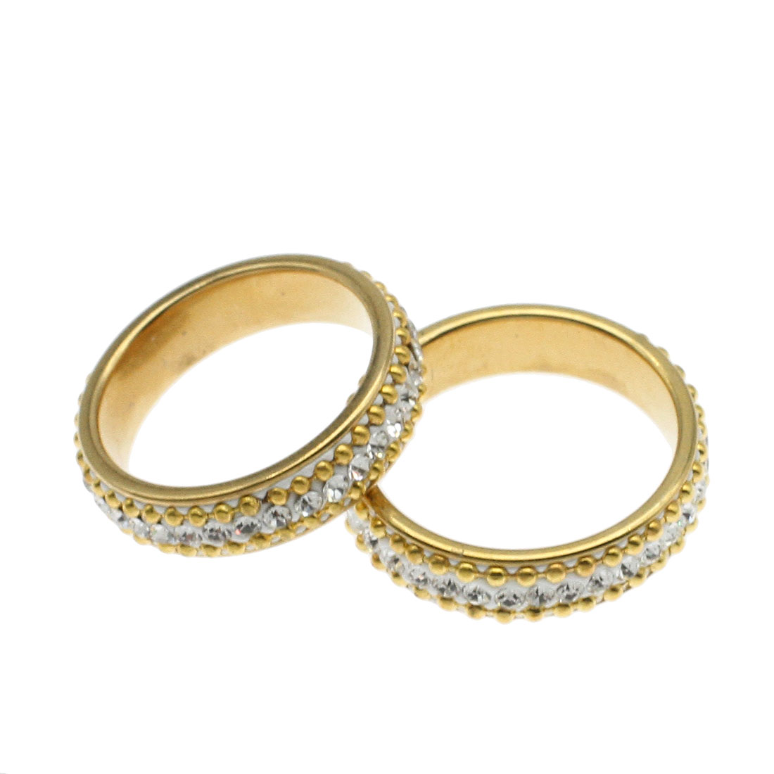 Rostfritt stål ring strass - 2