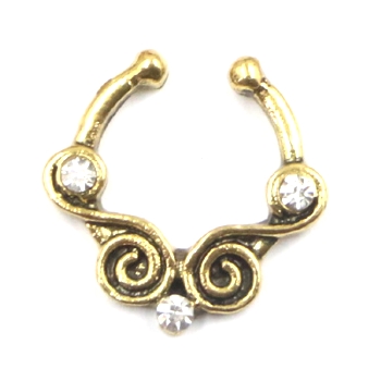 YELLOW GOLD Nose Rings Body Piercing Fake Septum Clicker