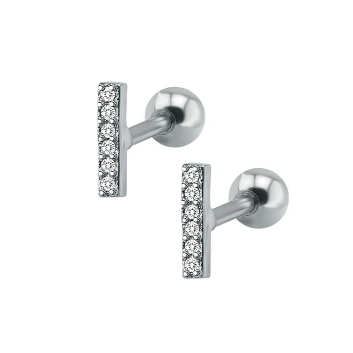  Tragus Piercing  Örhänge 1st Zircon SILVER/GULD - 2