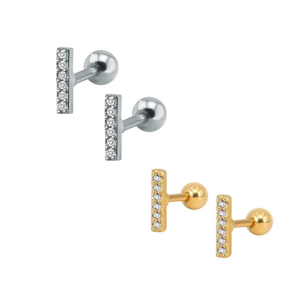  Tragus Piercing  Örhänge 1st Zircon SILVER/GULD