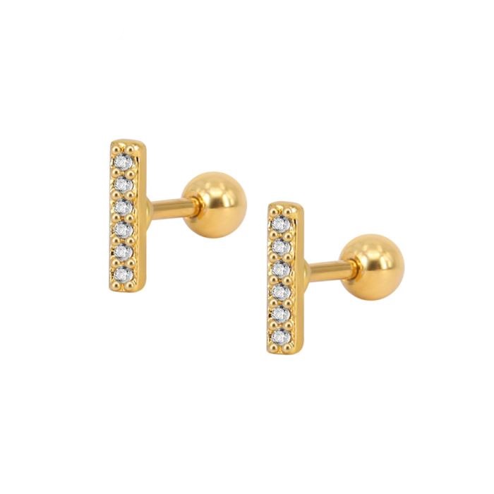 Tragus Piercing  Örhänge 1st Zircon SILVER/GULD - 3