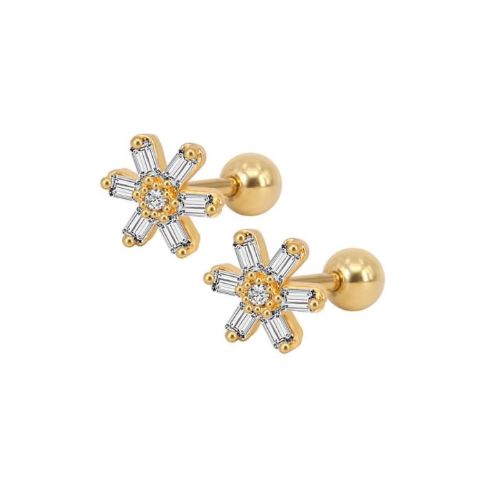  Tragus Piercing  Örhänge 1st Zircon SILVER/GULD - 4