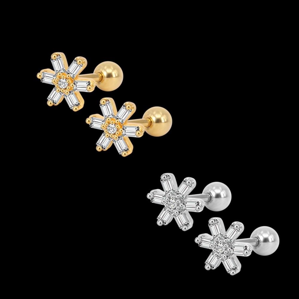  Tragus Piercing  Örhänge 1st Zircon SILVER/GULD
