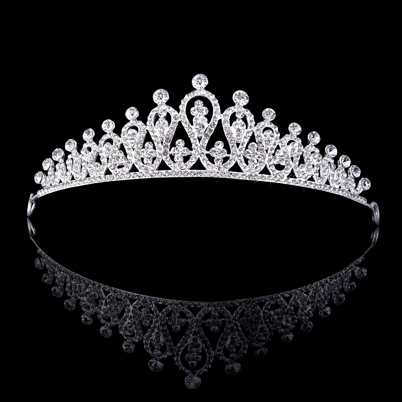 Kristall bröllop hår krona tiara