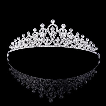 Kristall bröllop hår krona tiara