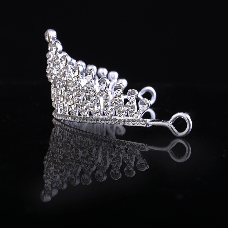 Kristall bröllop hår krona tiara - 4