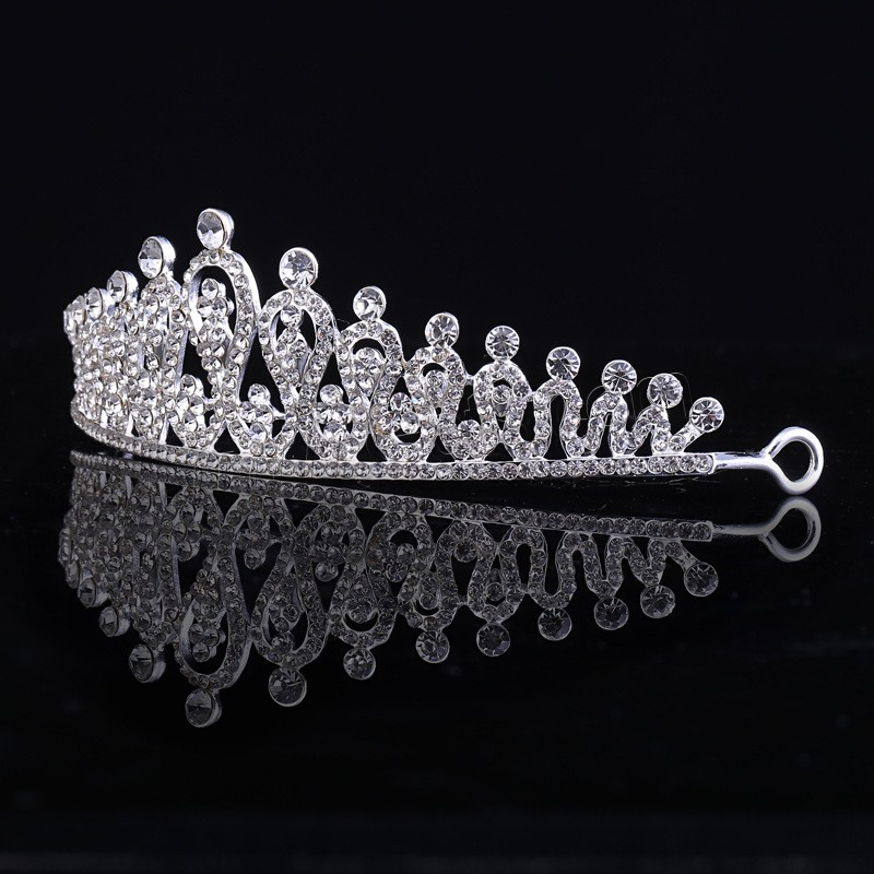 Kristall bröllop hår krona tiara - 5