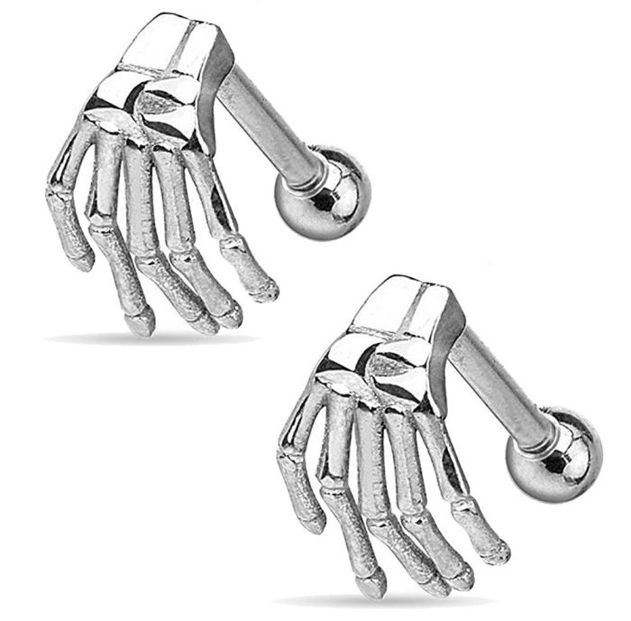 Tragus Piercing  Earring Skull Ghost Hand - 5