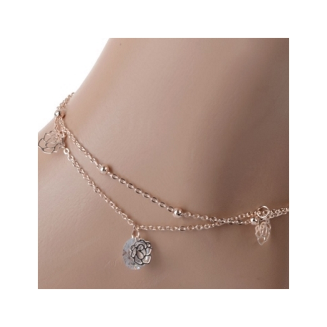 Guld armband, Fotled Kedja Barefoot - 10