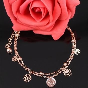 Guld armband, Fotled Kedja Barefoot - 4
