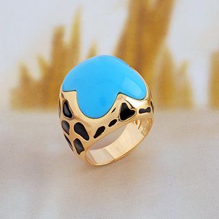 18K Guldfyllda Guld gulddoublé Filled CZ Ring BLÅ #17 - 2