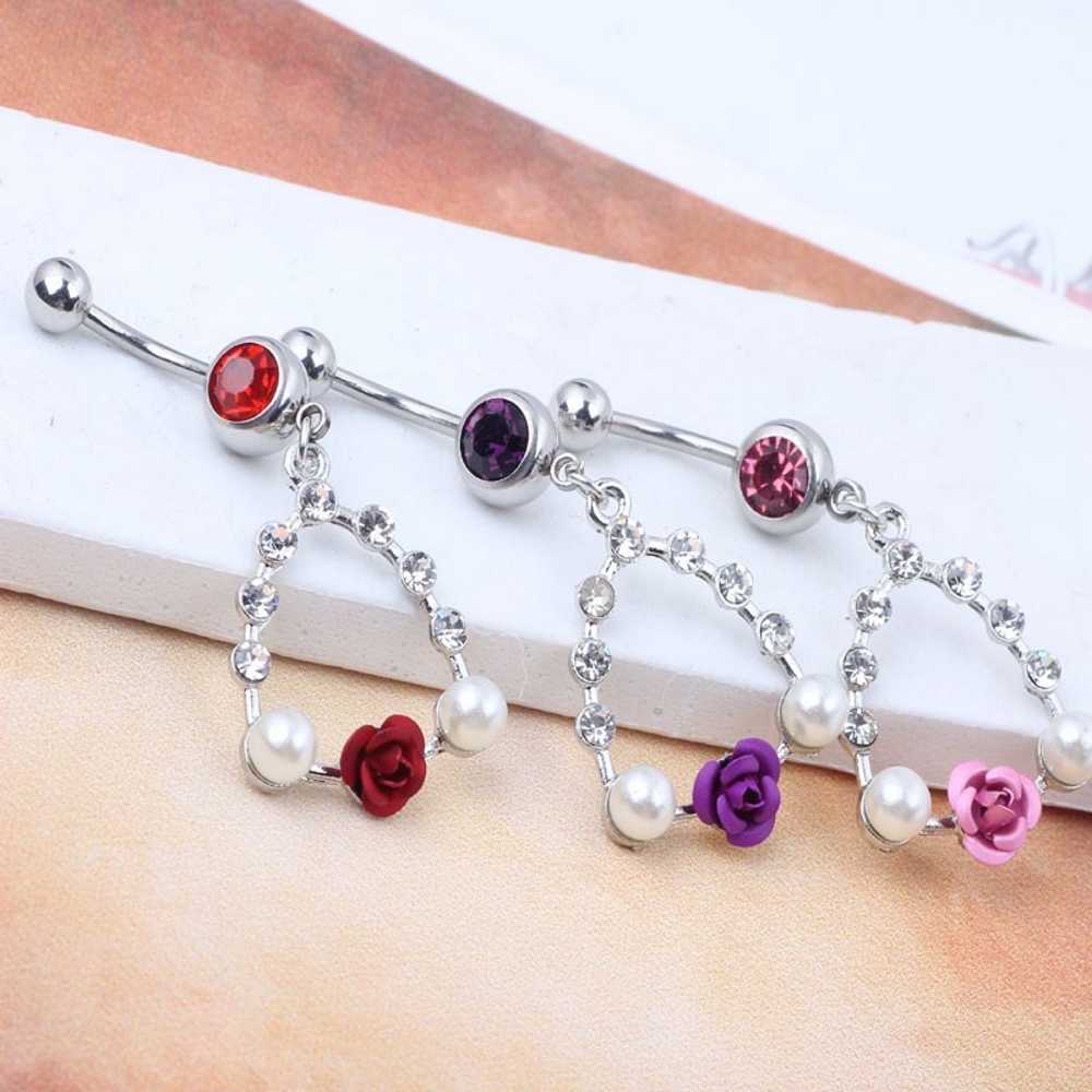 Navel Jewelry piercing Rose Pearl  - 2