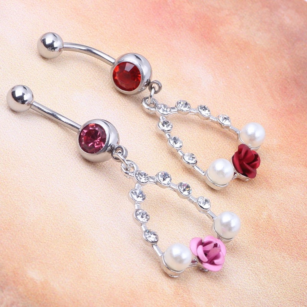 Navel Jewelry piercing Rose Pearl  - 4