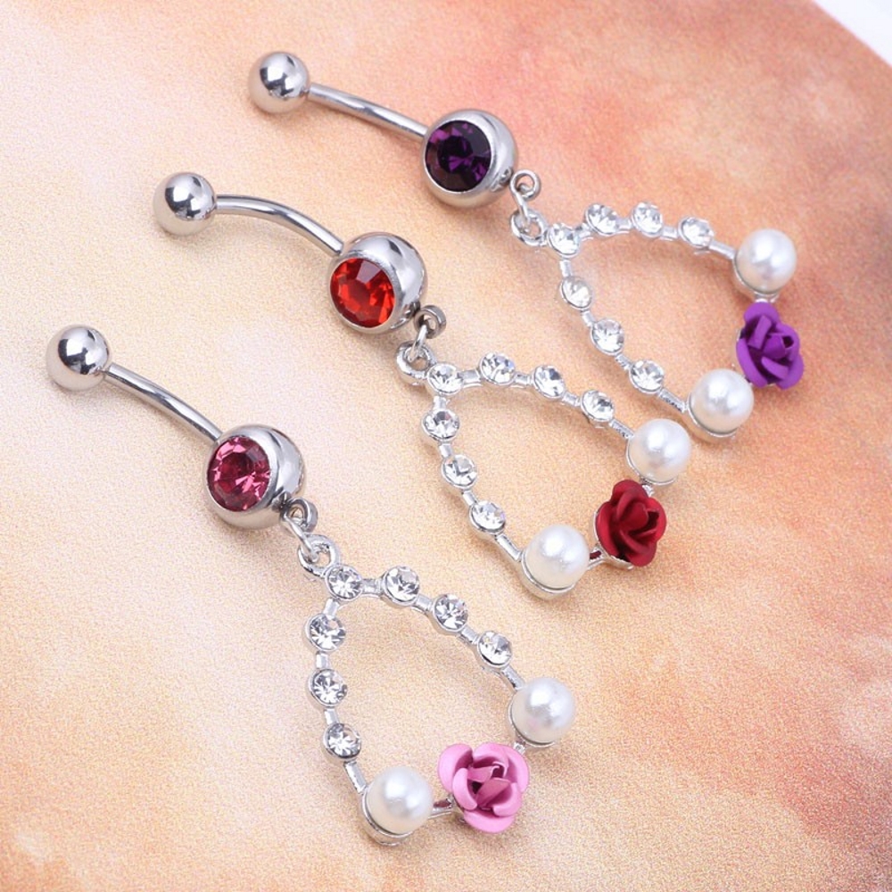 Navel Jewelry piercing Rose Pearl  - 3