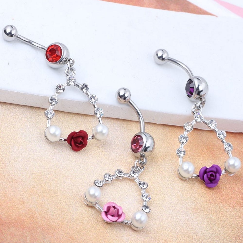 Navel Jewelry piercing Rose Pearl 