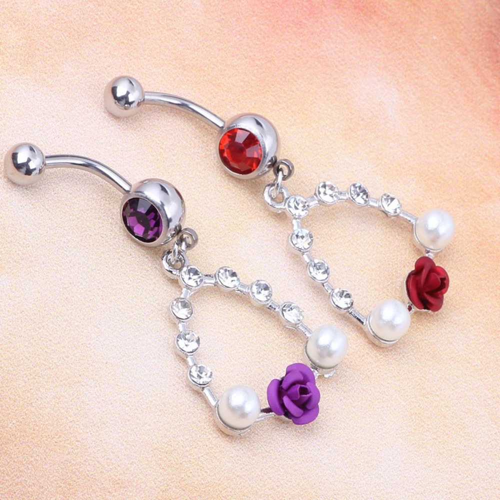 Navel Jewelry piercing Rose Pearl  - 5