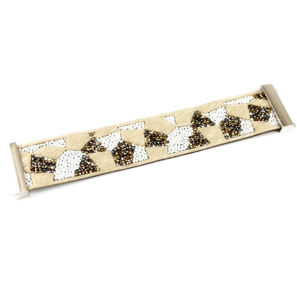 Bracelet natural stones leather Crystal  - 3