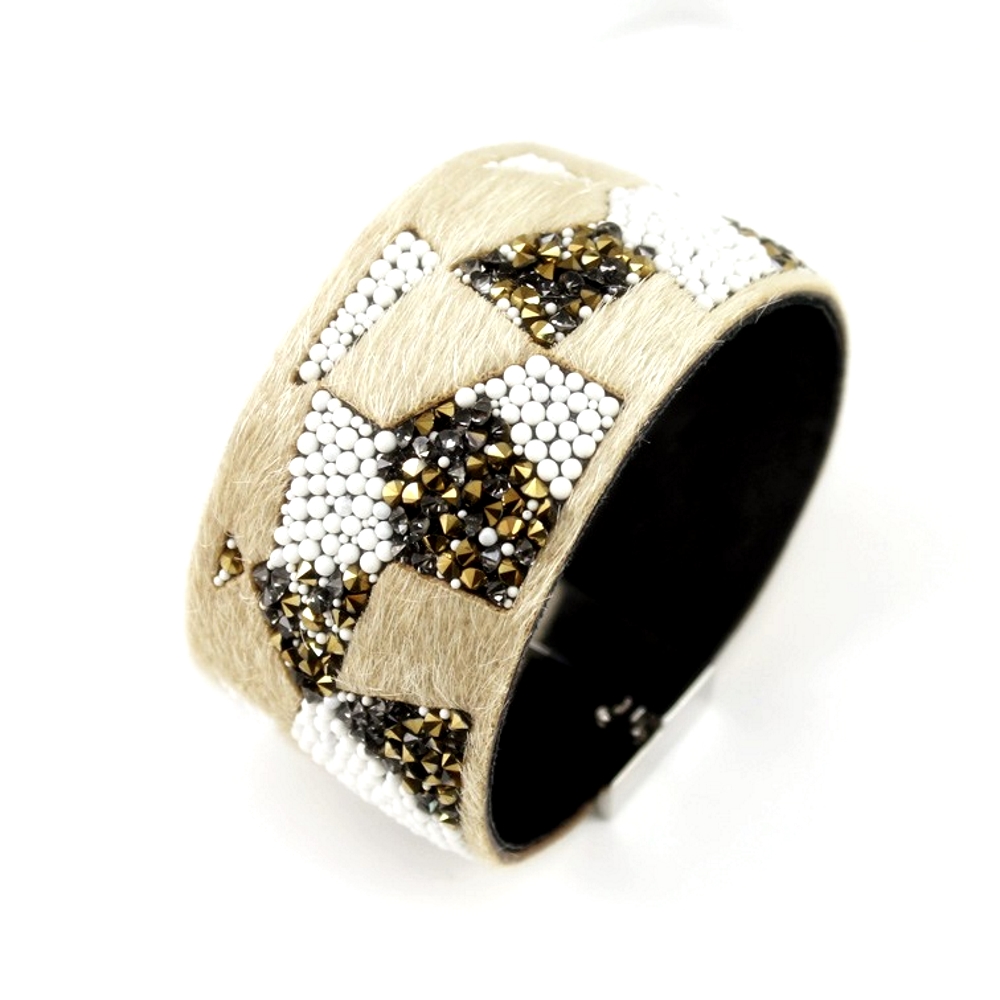 Bracelet natural stones leather Crystal 