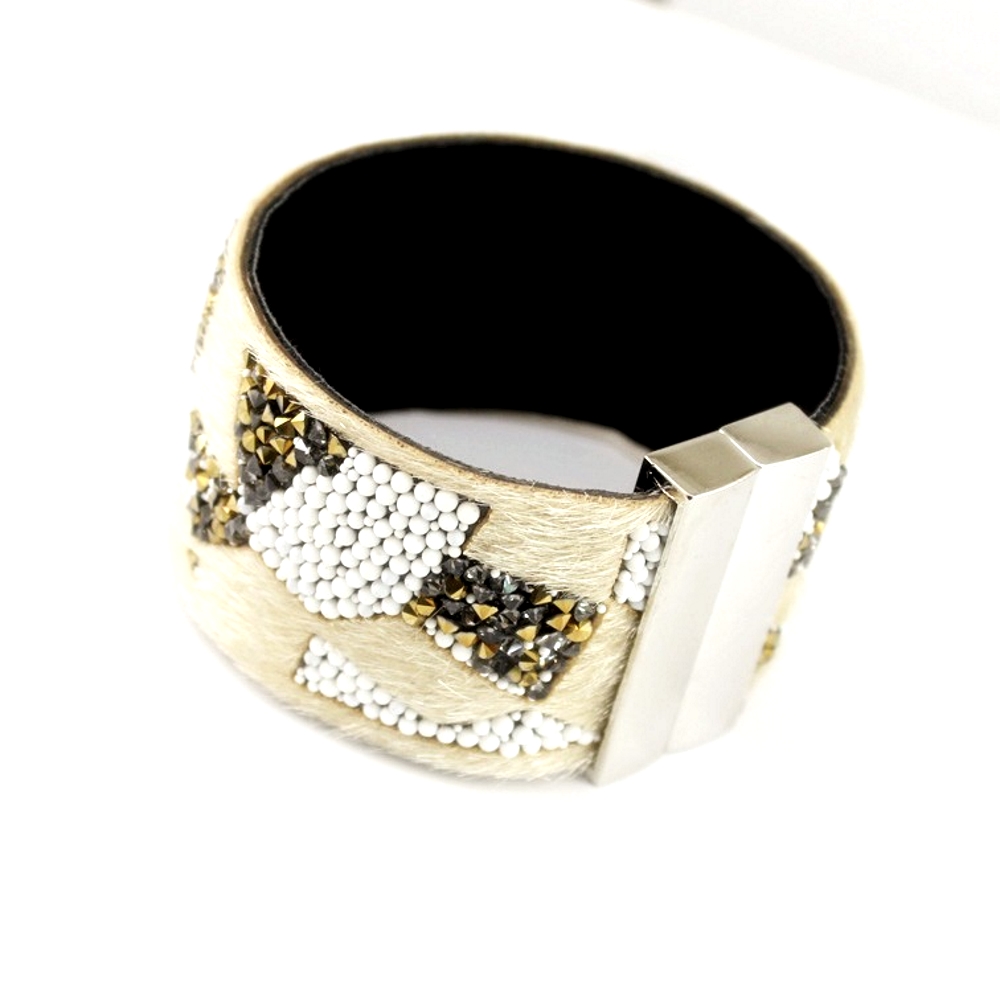Bracelet natural stones leather Crystal  - 2