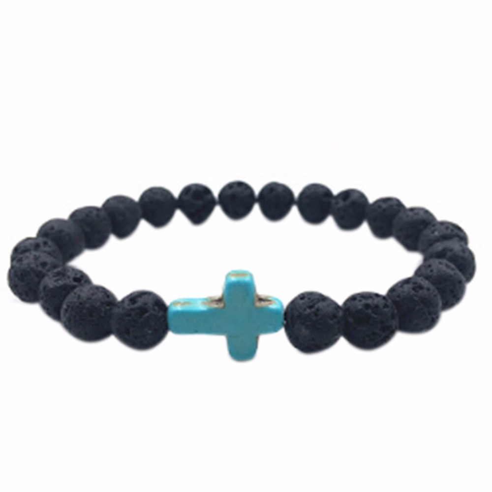 Cross beads rock bracelet Lava  - 2