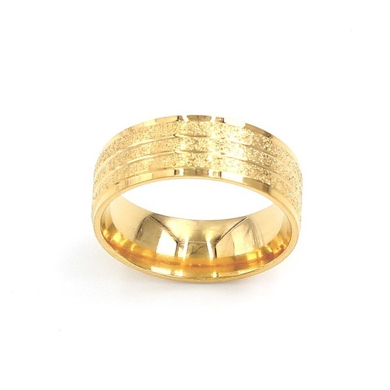 Rostfritt stål ring guld  - 3