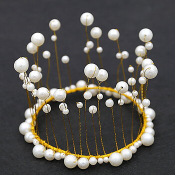 Pärla bröllop hår krona tiara 