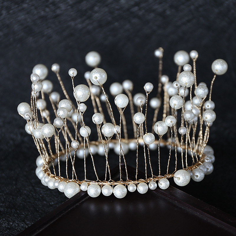 Pärla bröllop hår krona tiara 