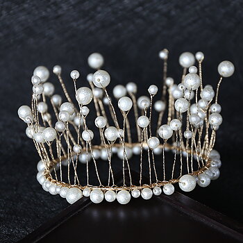 Pärla bröllop hår krona tiara 