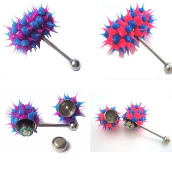 Vibrerande Tongue Barbell ring 14G - 5