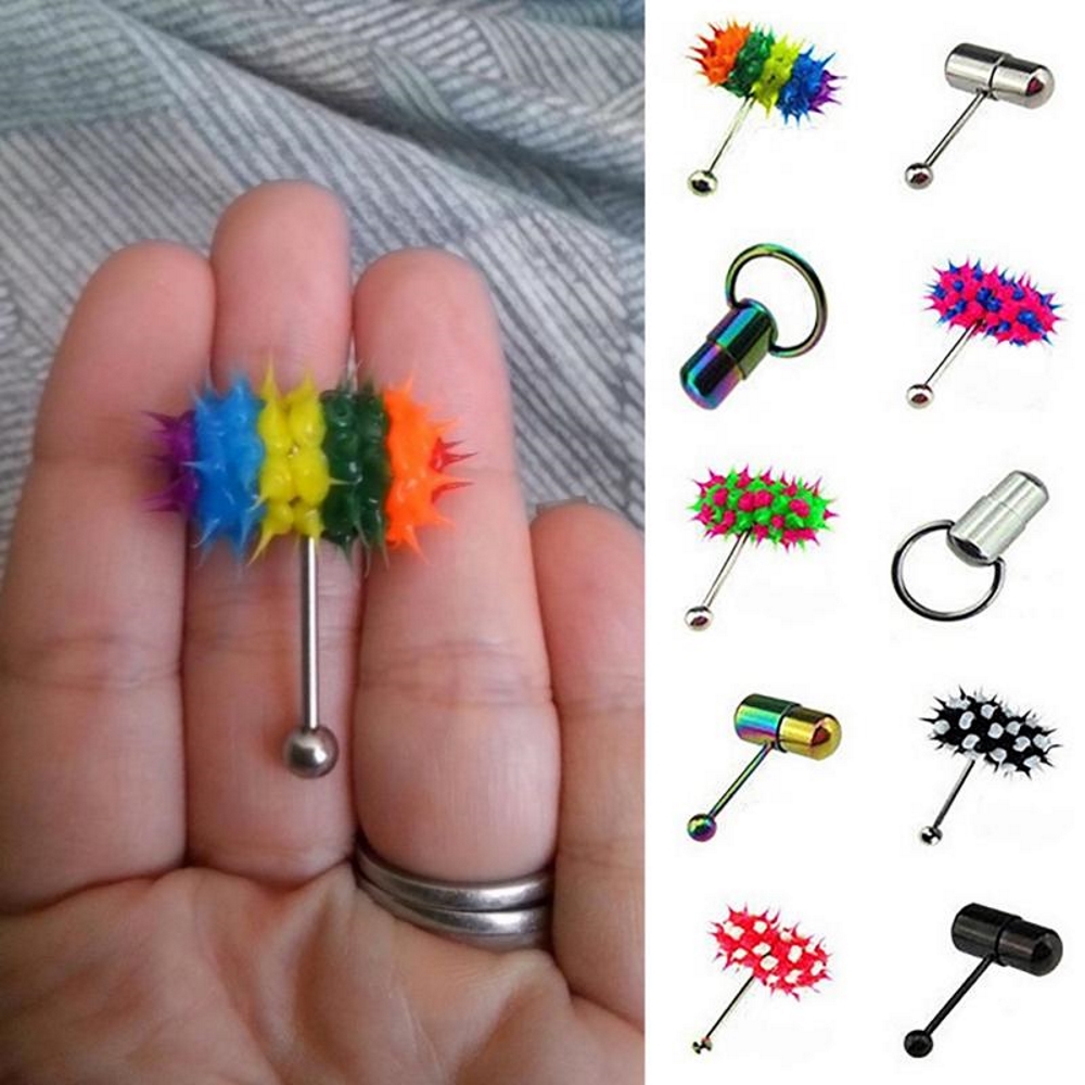 Vibrerande Tongue Barbell ring 14G - 3