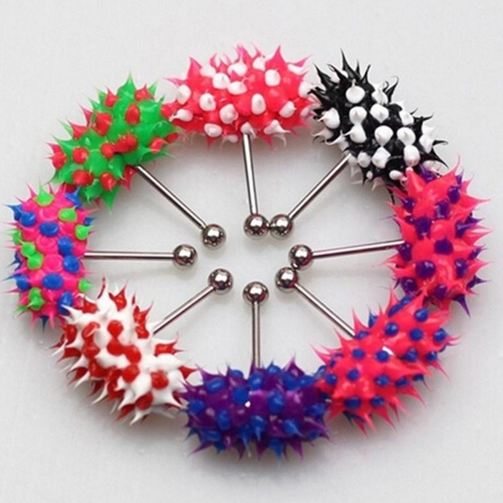 Vibrerande Tongue Barbell ring 14G - 7